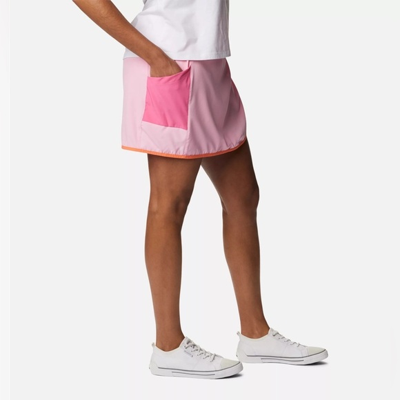 Columbia Dresses & Skirts - Columbia Hike Skort Womens Media Pocket Wild Rose Pink Stretch Large Hiking